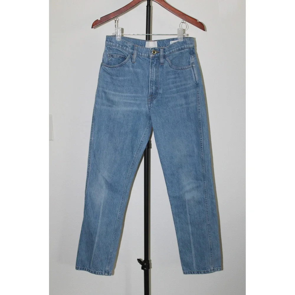 FRAME Le Italien Straight Leg Jeans High Rise Medium Wash Blue Size 25 Italy